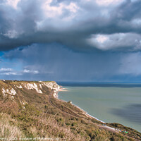 Buy canvas prints of Storm clouds over the White cliffs of Dover by Mike Hardy