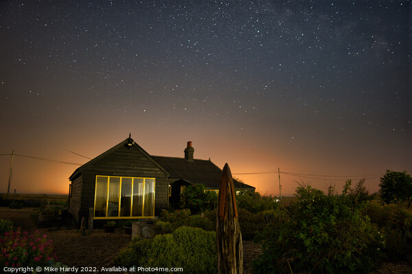 Prospect Cottage by Starlight at Dungeness Picture Board by Mike Hardy