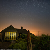 Buy canvas prints of Prospect Cottage by Starlight at Dungeness by Mike Hardy