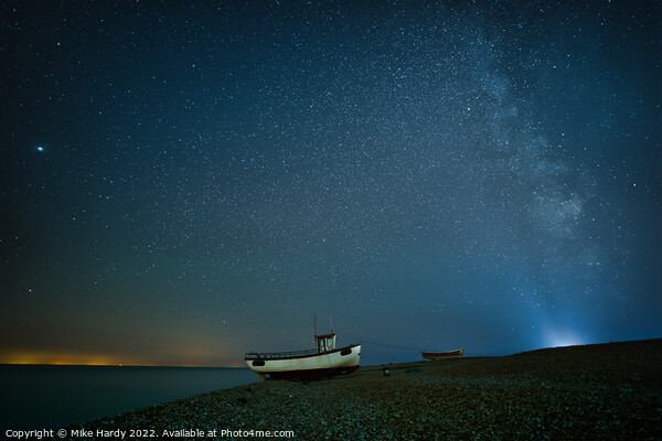 Lighthouse beams the Milky Way at Dungeness Picture Board by Mike Hardy