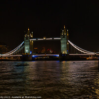 Buy canvas prints of Tower Bridge at night by Mike Hardy