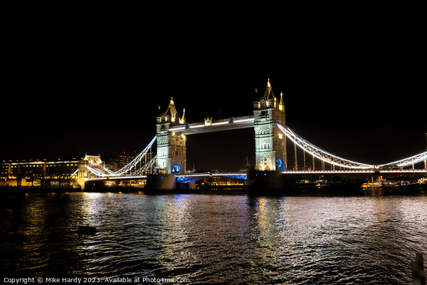 London Tower Bridge Illuminated Picture Board by Mike Hardy