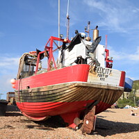 Buy canvas prints of Red fishing boat by Paul Daniell