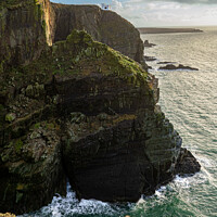 Buy canvas prints of North Wales cliffs on the sea by Jakub Eter