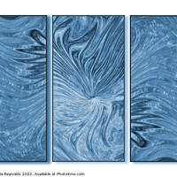 Buy canvas prints of Abstract Triptych In Blue Tones by Pamela Reynolds