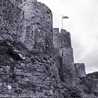 Buy canvas prints of Conway Castle north Wales showing the side view  by Pamela Reynolds