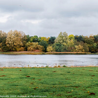 Buy canvas prints of Autumn Fall Colours at Priorsley Balancing Lake Telford by Pamela Reynolds