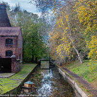 Buy canvas prints of Bottle Kiln with Canal at Coalport China Museum Sh by Pamela Reynolds
