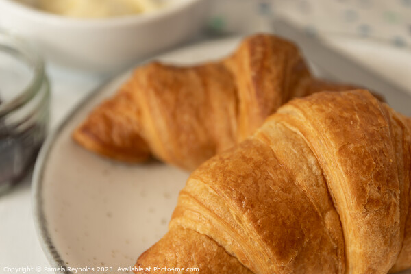French Breakfast with two fresh Croissants Picture Board by Pamela Reynolds