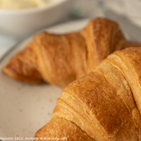 Buy canvas prints of French Breakfast with two fresh Croissants by Pamela Reynolds