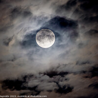 Buy canvas prints of Night Time  Cloudscape with Blue Moon by Pamela Reynolds