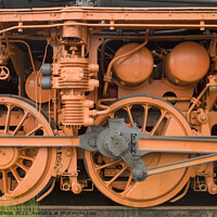 Buy canvas prints of Brightly painted close up of a locomotive by Gordon Dixon