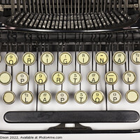 Buy canvas prints of Typewriter keys rearranged to say 'Original Portable Laptop' by Gordon Dixon