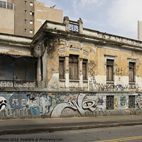 Buy canvas prints of Graffiti on an old building in the heart of Sao Paulo, Brazil by Gordon Dixon