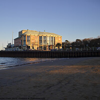 Buy canvas prints of Weymouth Pavilion - lit by sunset on a winter's day by Gordon Dixon