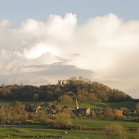 Buy canvas prints of Somerset village of Chiselborough with church spire in evening sun by Gordon Dixon