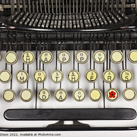 Buy canvas prints of 'Happy Mother's Day' (with flower icon) on rearranged keys of an antique typewriter by Gordon Dixon