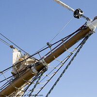 Buy canvas prints of Bowsprit of a Tall Ship - Weymouth Harbour by Gordon Dixon