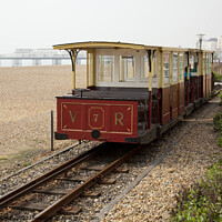 Buy canvas prints of The Volks narrow gauge electric railway on Brighton beach  by Gordon Dixon