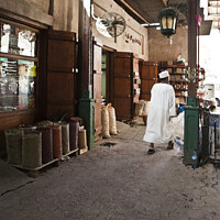 Buy canvas prints of In an old Arabian Spice Souk - Watercolour style by Gordon Dixon