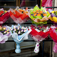 Buy canvas prints of hand-tied bunches of flower - Kuala Lumpur by Gordon Dixon
