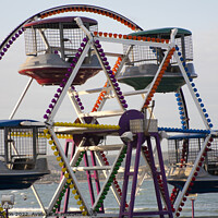 Buy canvas prints of Childrens Ferris Wheel on Weymouth promenade by Gordon Dixon