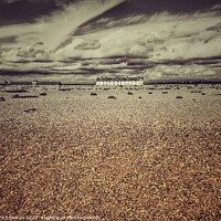 Buy canvas prints of Shingle Street Suffolk,Beach & Cottages by Nick Edwards