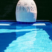 Buy canvas prints of White Pottery Blue Pool by Nick Edwards
