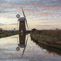 Buy canvas prints of Horsey Mill pastel sky by andrew loveday