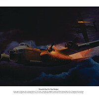 Buy canvas prints of Moonlit Duel - RAF Short Stirling bomber vs night  by Aviator Art Studio
