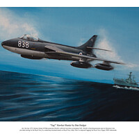 Buy canvas prints of “Tag!” Hawker Hunter by Dan Hedger by Aviator Art Studio