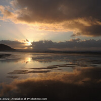 Buy canvas prints of Westward Ho! beach sunset by Steve Matthews