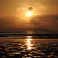 Buy canvas prints of Westward Ho! beach sunset by Steve Matthews