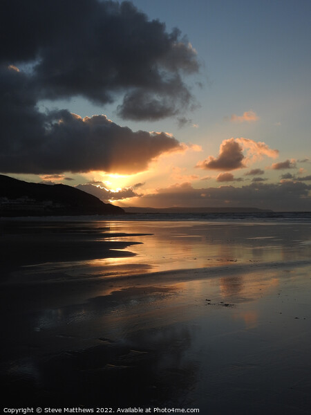 Westward Ho! Beach Sunset Picture Board by Steve Matthews