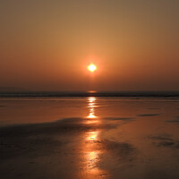 Buy canvas prints of Westward Ho! Beach Sunset by Steve Matthews