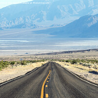 Buy canvas prints of Empty road to the mountains in the United States by Eszter Imrene Virt