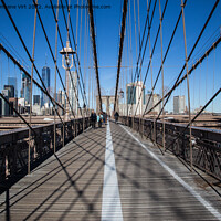 Buy canvas prints of The skyline of Manhattan from the Brooklyn Bridge  by Eszter Imrene Virt