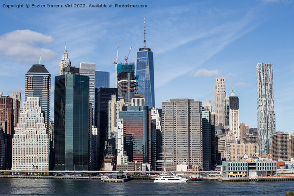 Skyline of Manhattan Picture Board by Eszter Imrene Virt