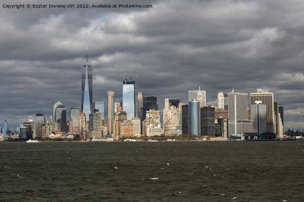 Skyline of Manhattan on a stormy day Picture Board by Eszter Imrene Virt