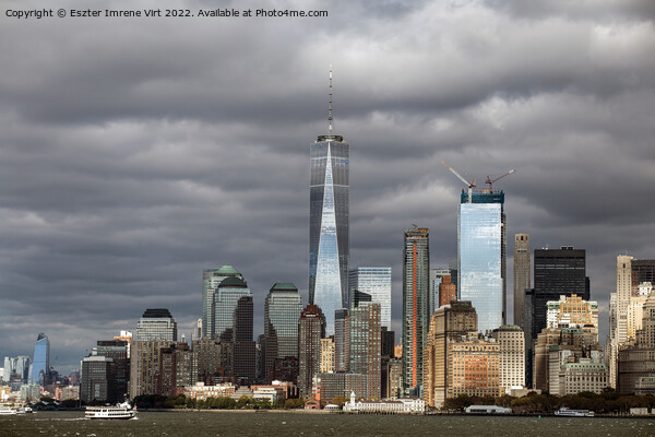 Skyline of Manhattan Picture Board by Eszter Imrene Virt