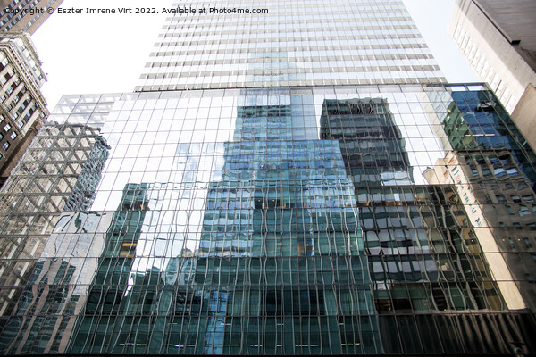 Abstract reflections of skyscrapers on the screen of a building in Manhattan, New York Picture Board by Eszter Imrene Virt