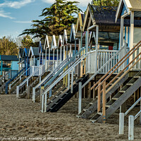 Buy canvas prints of Beach huts in Norfolk, sandy beach, coastline by Eszter Imrene Virt