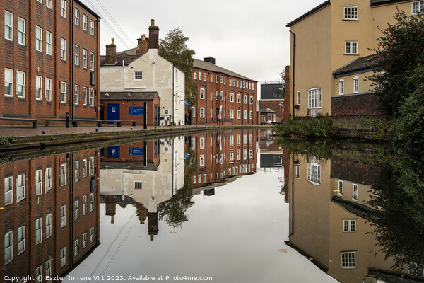 Reflection of buildings in Birmingham Picture Board by Eszter Imrene Virt