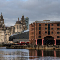 Buy canvas prints of Royal Liver Building and Royal Albert Dock in Liverpool by Eszter Imrene Virt