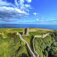 Buy canvas prints of Scarborough Castle Aerial  by Tony Millward