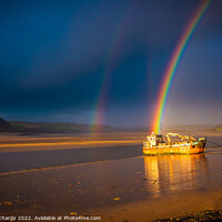 Buy canvas prints of Rainbow Over The Vicky Leigh at Ferryside by Chris Richards