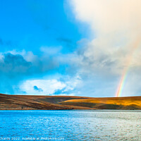 Buy canvas prints of Rainbow at Upper Lliw Reservoir by Chris Richards