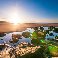 Buy canvas prints of Sunrise Over Llansteffan Beach by Chris Richards