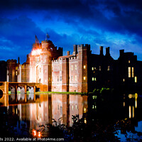 Buy canvas prints of Herstmonceux Castle at Night by Chris Richards