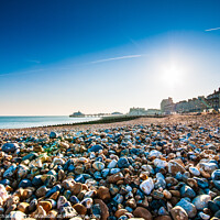 Buy canvas prints of Low February Sun on Eastbourne Beach by Chris Richards